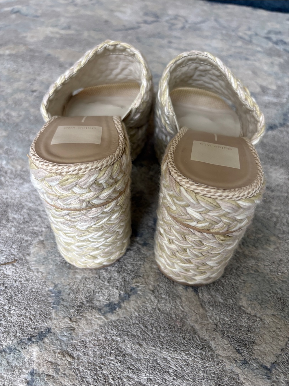Dolce Vita Braided Ivory-Tan Platform Mule Heels - Picture 3 of 7
